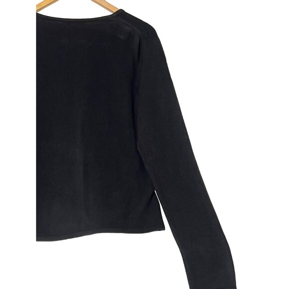 NY & Co  Sweater Size XL Black Acrylic V-Neck Long Sleeve SOFT Goth - Picture 16 of 16